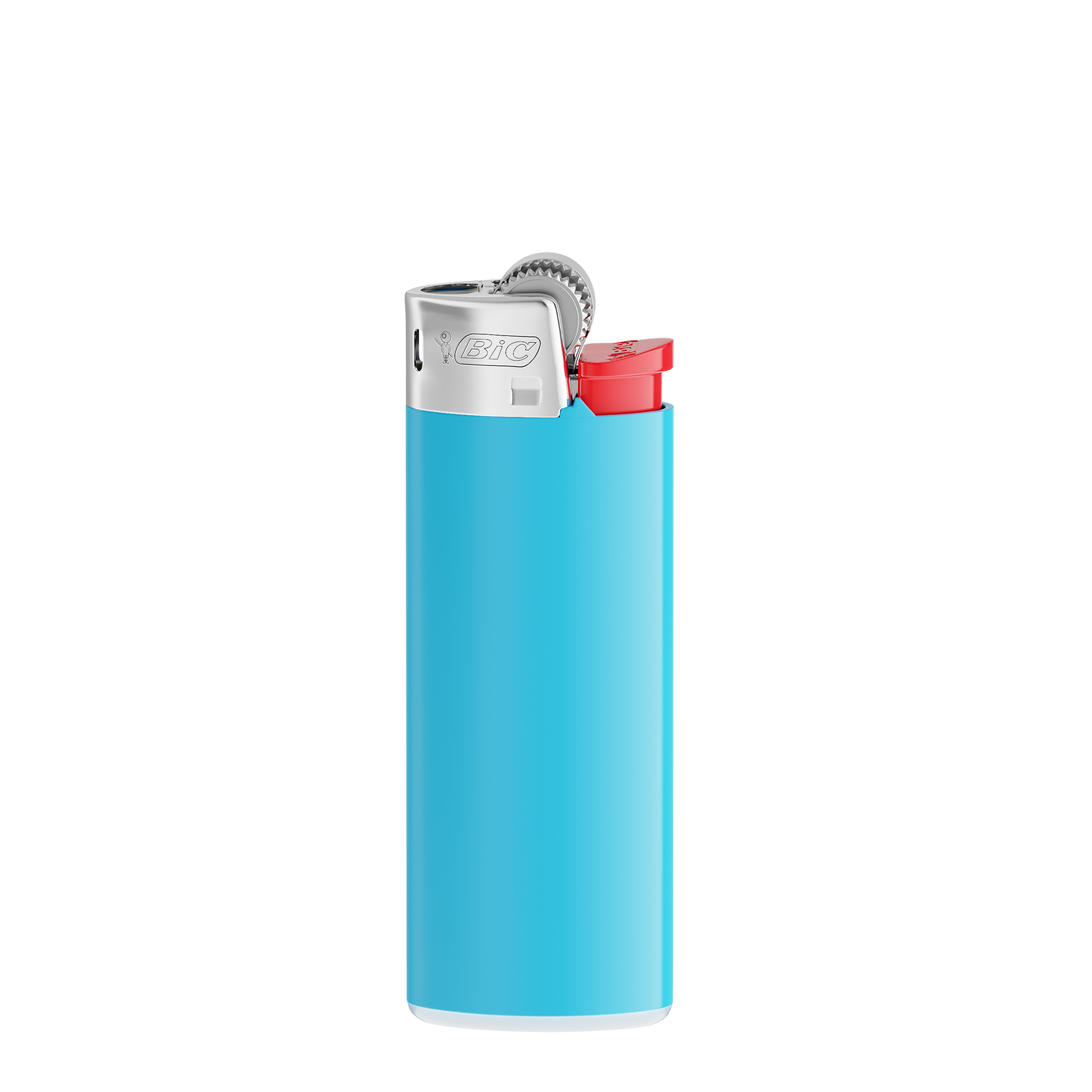 Briquet personnalisé BIC® J25 Standard Briquet bleu clair + Bas blanc + Bouton rouge